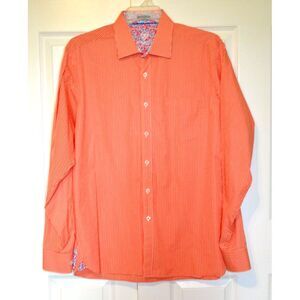 BUGATCHI‎ Men's L Classic Fit Shirt Contrast Cuffs Collar Long Sleeves
